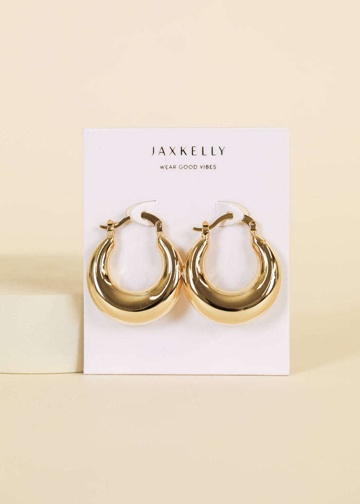 Gold Hoop - Sculptural Wide - Earrings