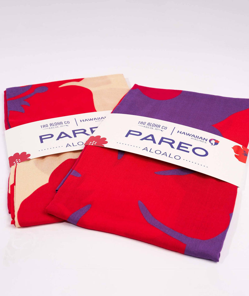 Aloalo Pareo Sarong Sand with Hawaiian Airlines