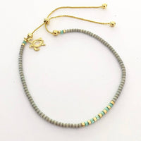 Lani 'Ae Bead Bracelet: Plumeria / Spring (Pastels w/ Gold)