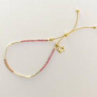 Lani 'Ae Bead Bracelet: Plumeria / Spring (Pastels w/ Gold)