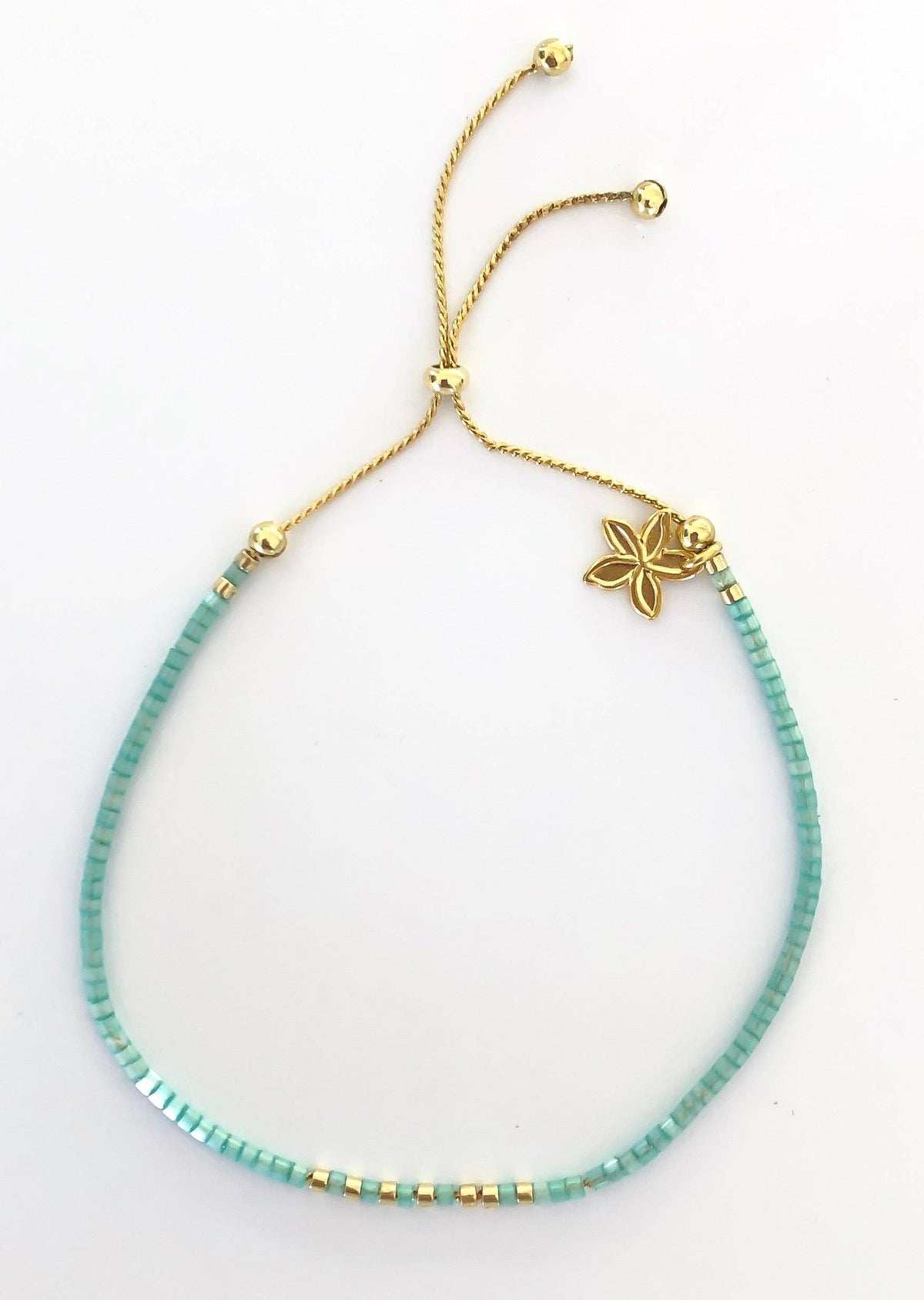 Lani 'Ae Bead Bracelet: Plumeria / Spring (Pastels w/ Gold)