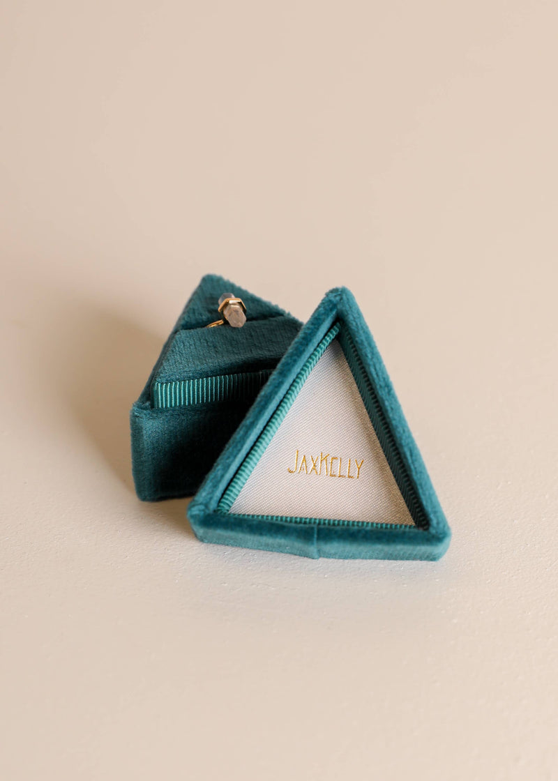 Velvet Jewelry Box - Triangle - Teal: Teal