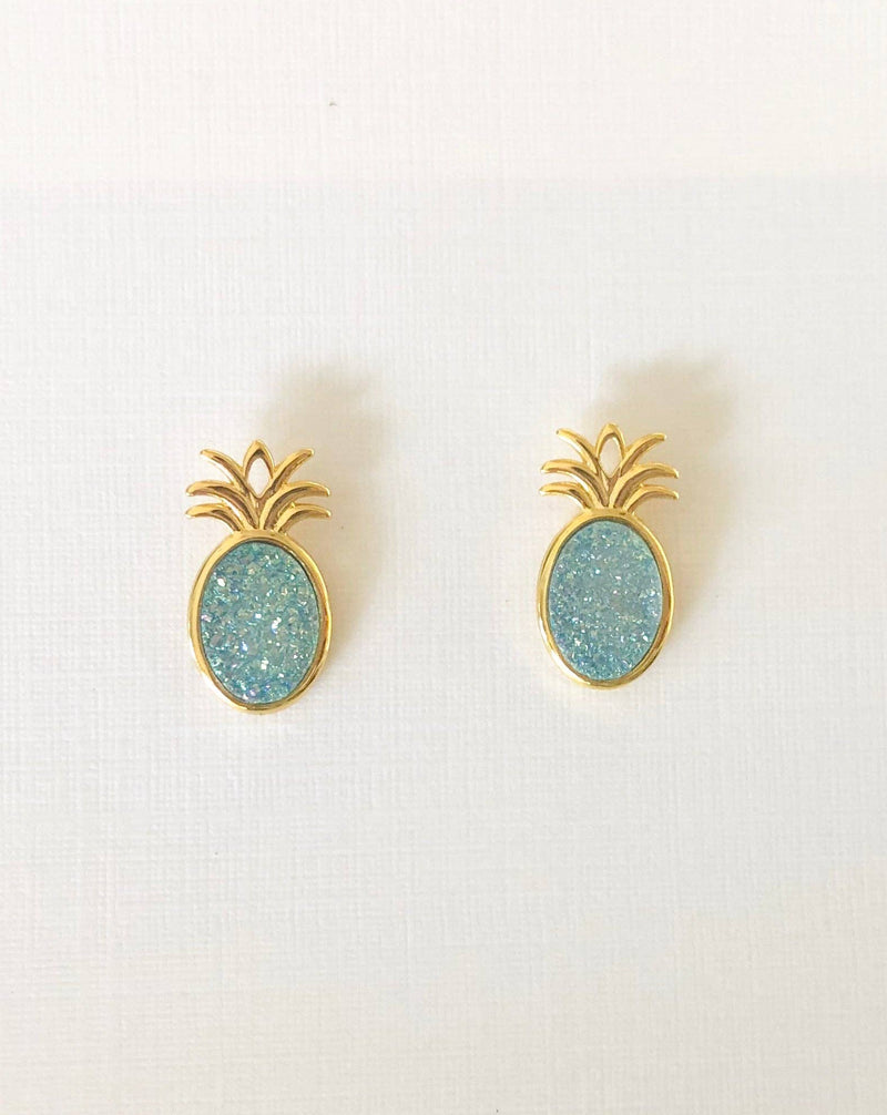 Lani 'Ae Druzy Earrings: Rose Gold / Circle Wave