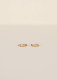 Double Champagne Hoop - Gold Earrings