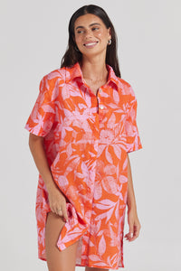 Moorea Shirtdress Watermelon