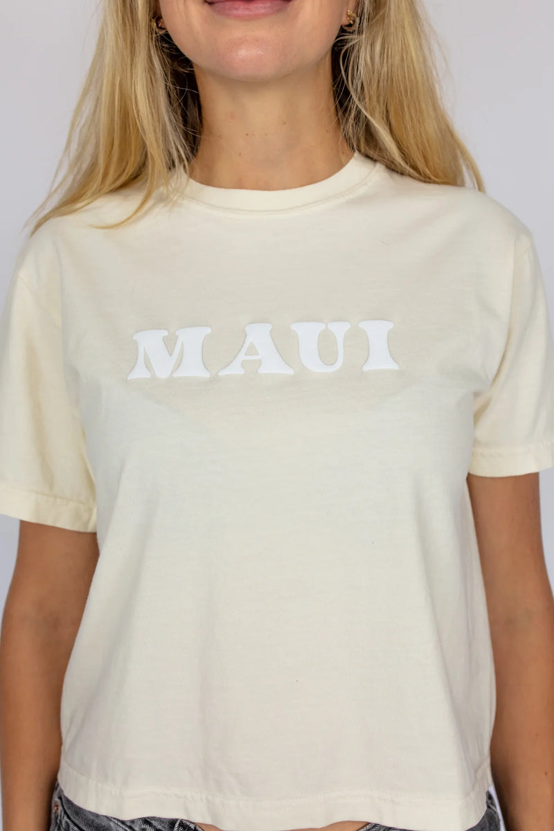 Puff Crop Maui Tee Ivory