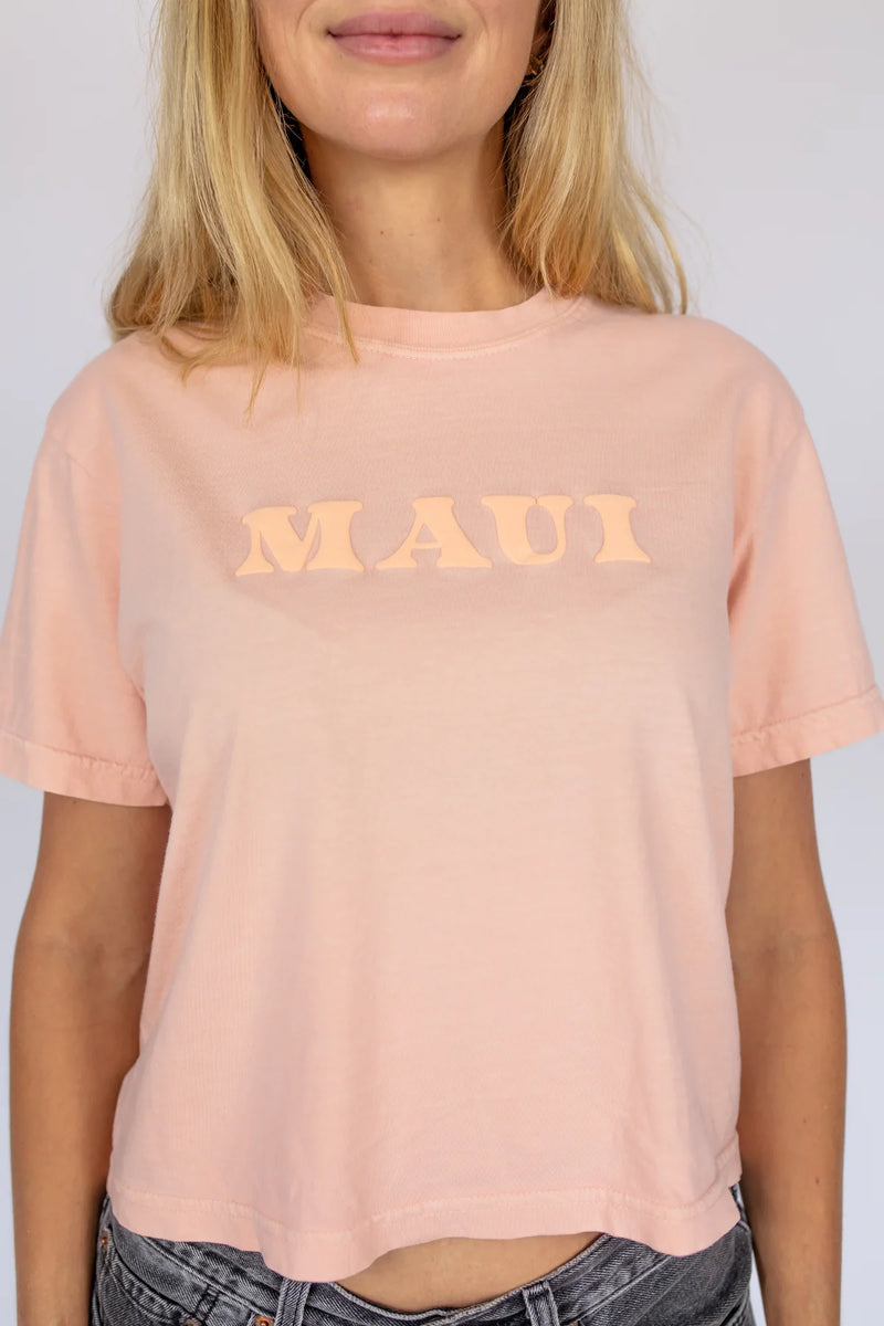 Puff Crop Maui Tee Peach