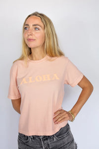 Puff Crop Aloha Tee Peach