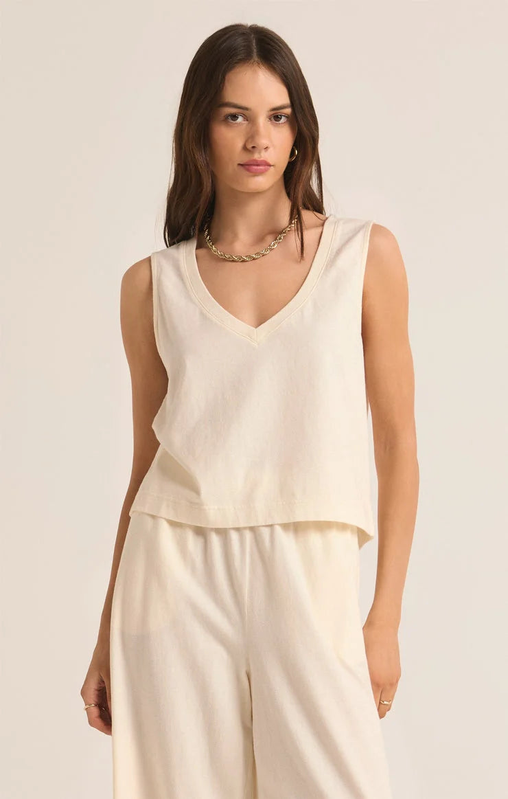 Sloane V Neck Top Sea Salt