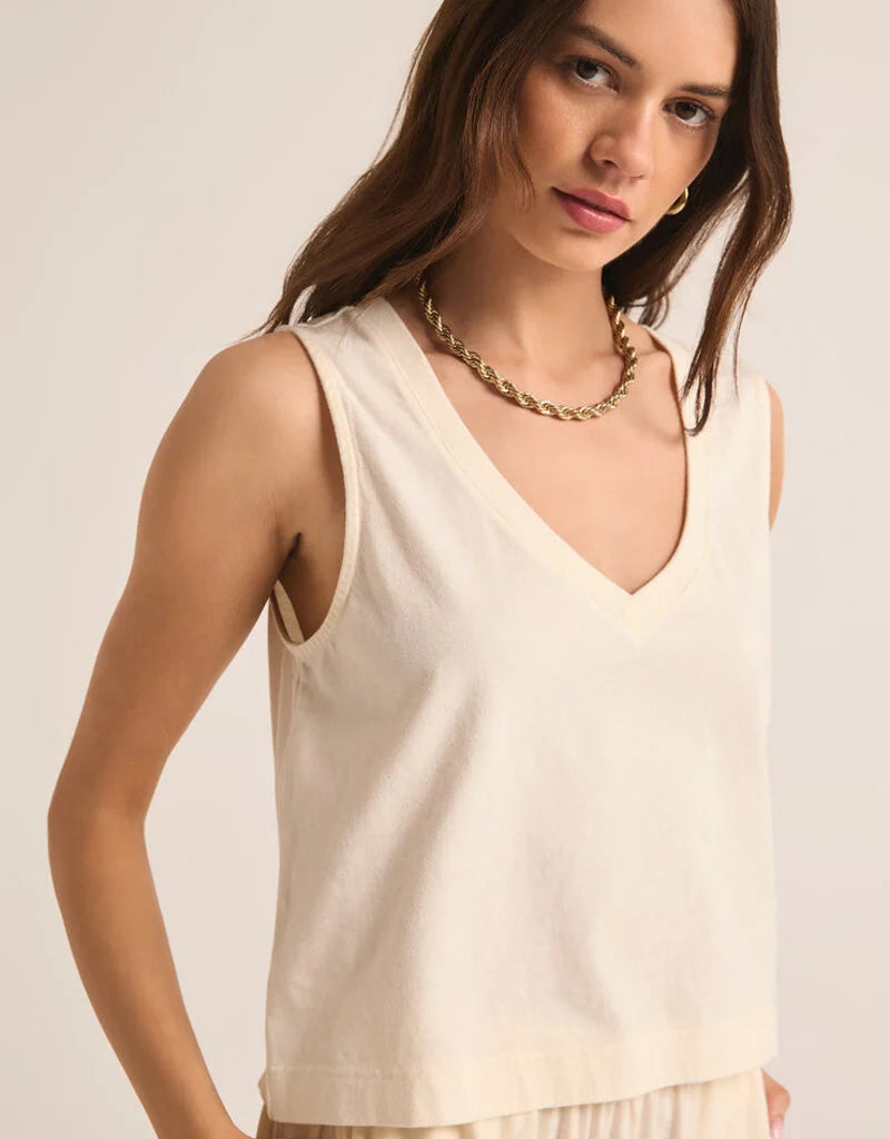 Sloane V Neck Top Sea Salt