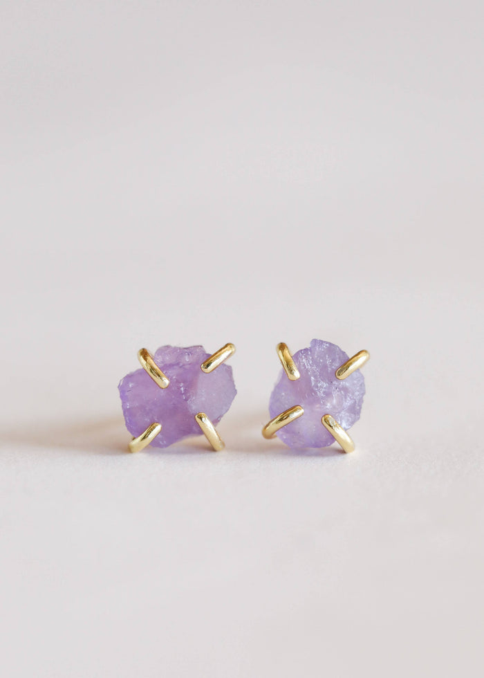 Amethyst Prong Earrings